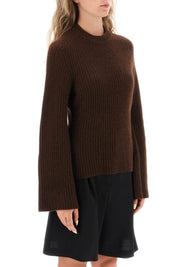 Loulou Studio 'Kota' Cashmere Sweater With Bell Sleeves   Brown