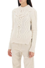 Isabel Marant Elvy Cable Knit Sweater   White