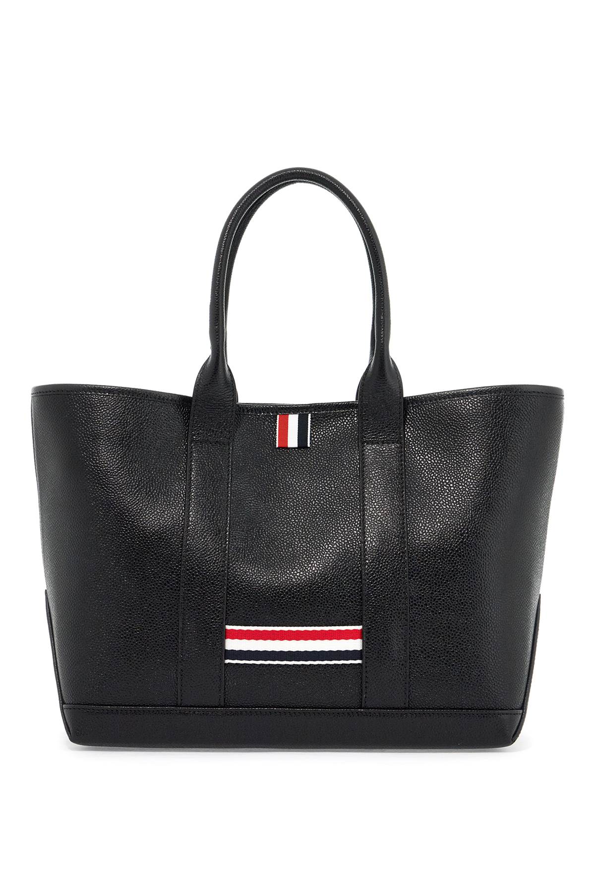 Thom Browne Small Leather Tote Bag For Tools   Black