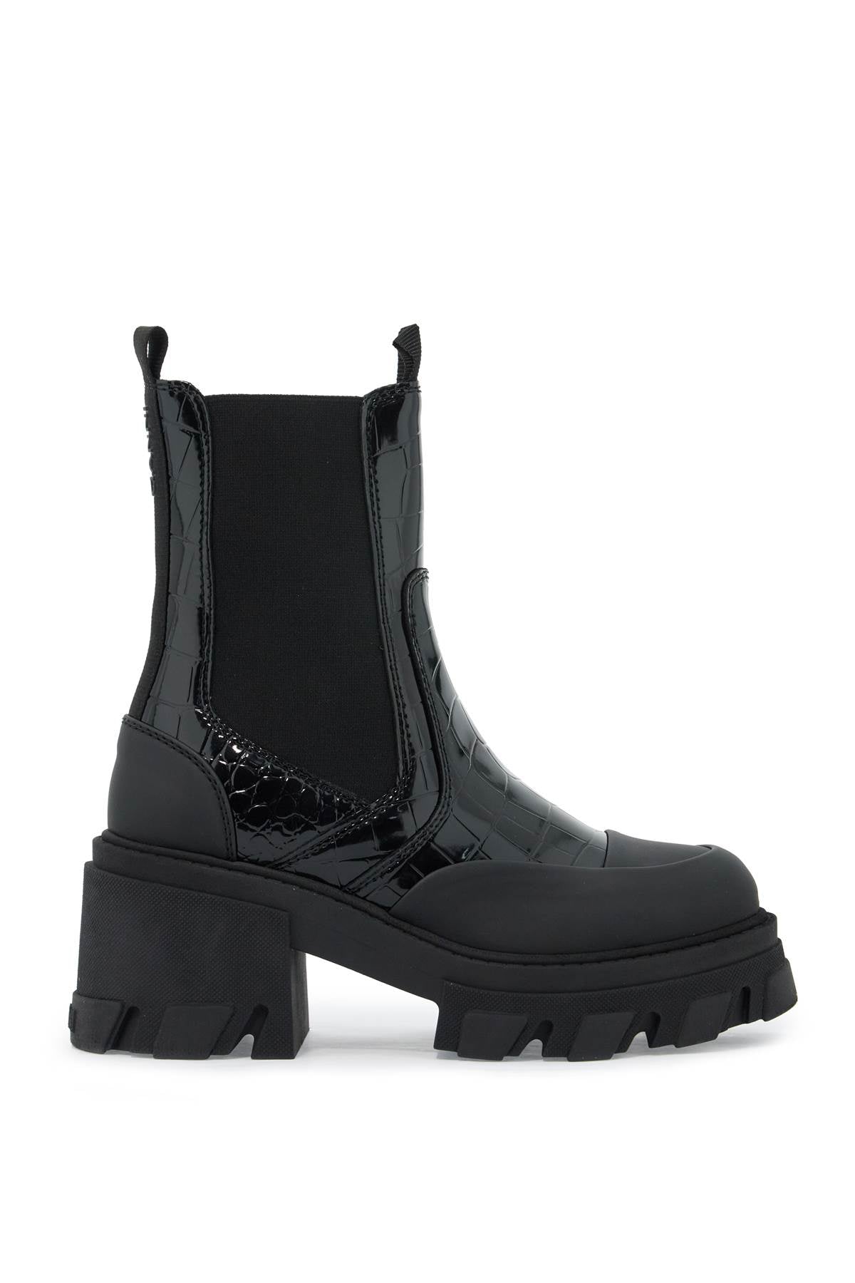 Ganni  Heel Chelsea Ankle Boots   Black