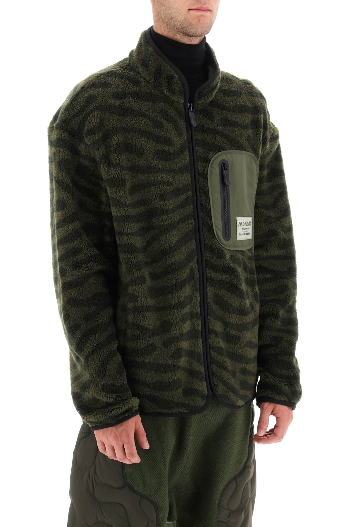 Moncler X Salehe Bembury Teddy Pile Sweatshirt With Fingerprint Motif   Green