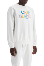 Casablanca Stacked Logo Crewneck Sweat   White