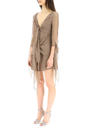 Blumarine Chiffon Mini Dress   Brown