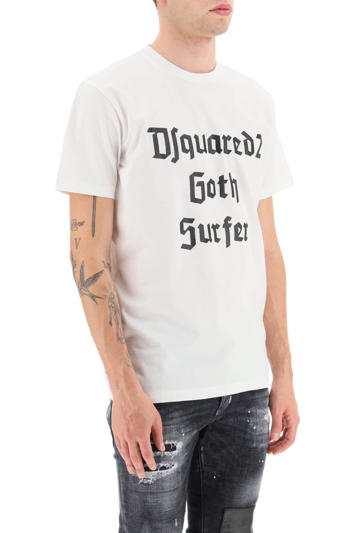 Dsquared2 'D2 Goth Surfer' T Shirt   White