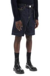 Sacai Denim Bermuda Shorts With Removable Belt   Blue