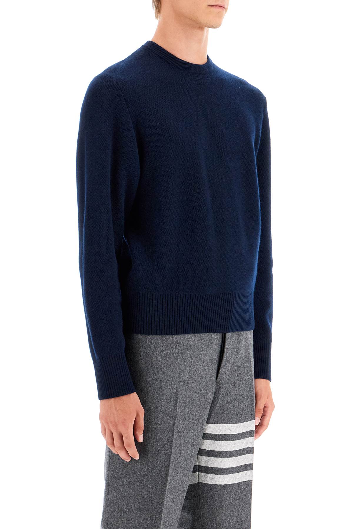 Thom Browne Wool Piqué Crewneck Pullover   Blue