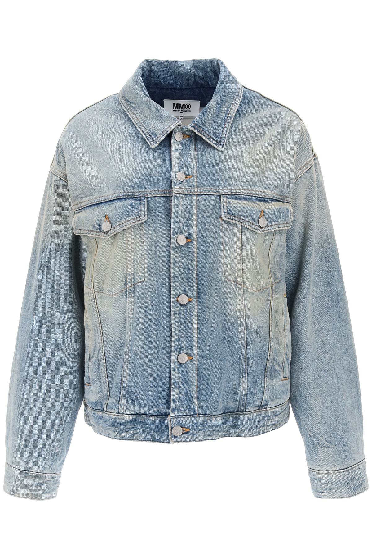 Mm6 Maison Margiela Padded Denim Jacket   Light Blue