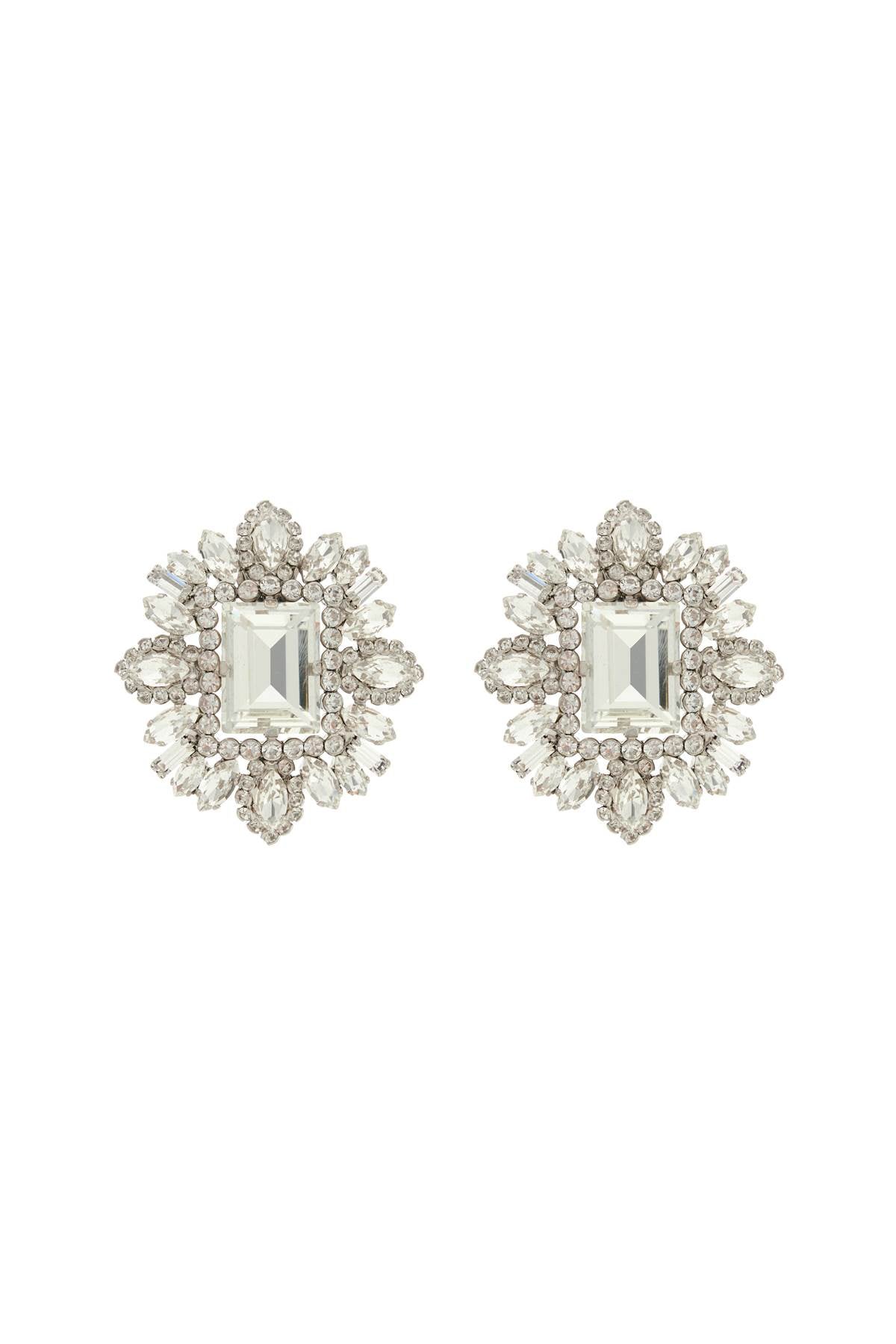 Alessandra Rich Crystal Earrings   Silver