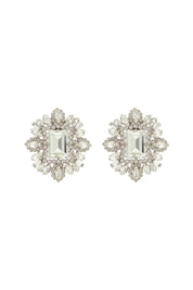 Alessandra Rich Crystal Earrings   Silver