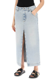 Darkpark Erika's Denim Midi Skirt In   Light Blue