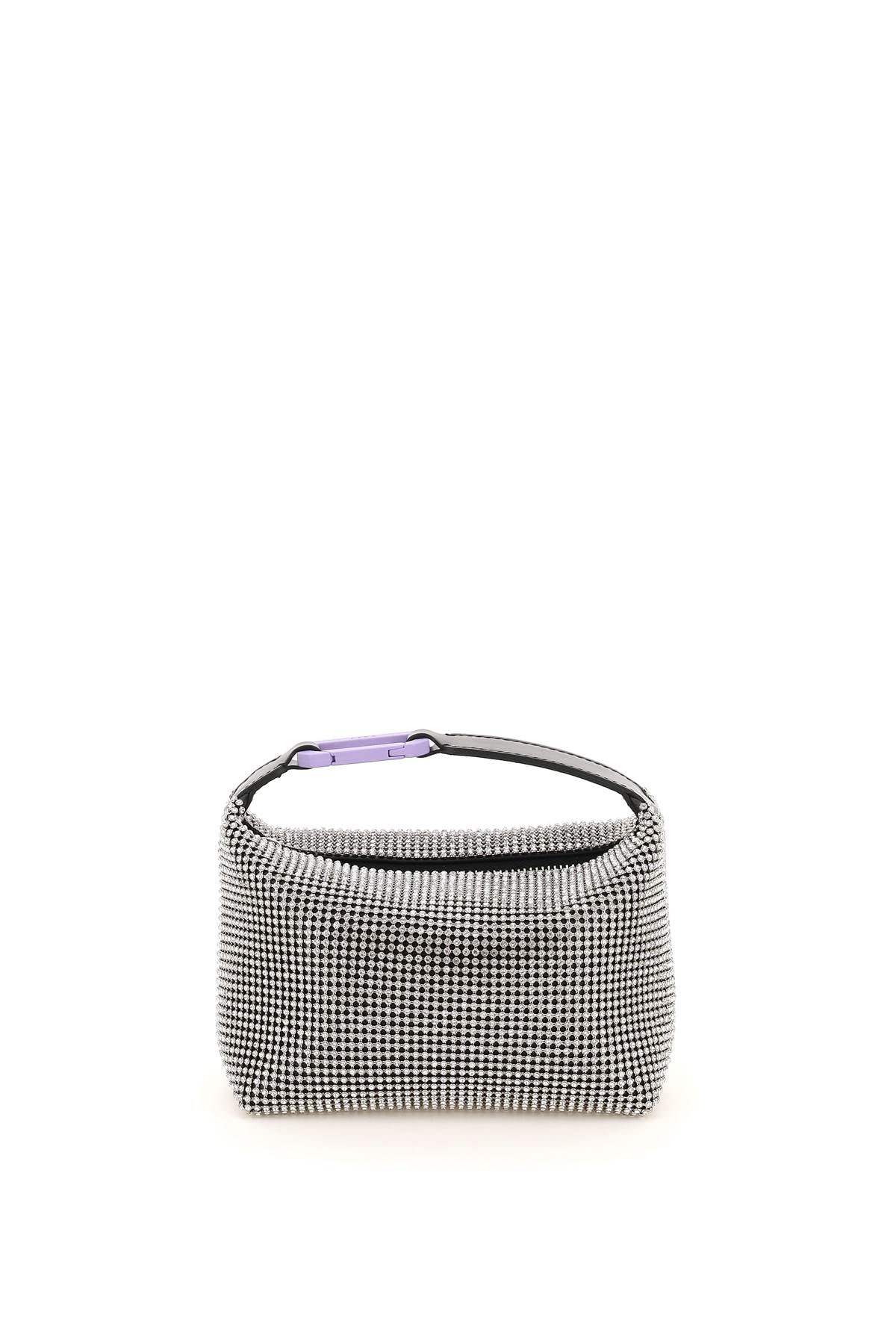 Eera Crystal Mesh Moonbag   Silver