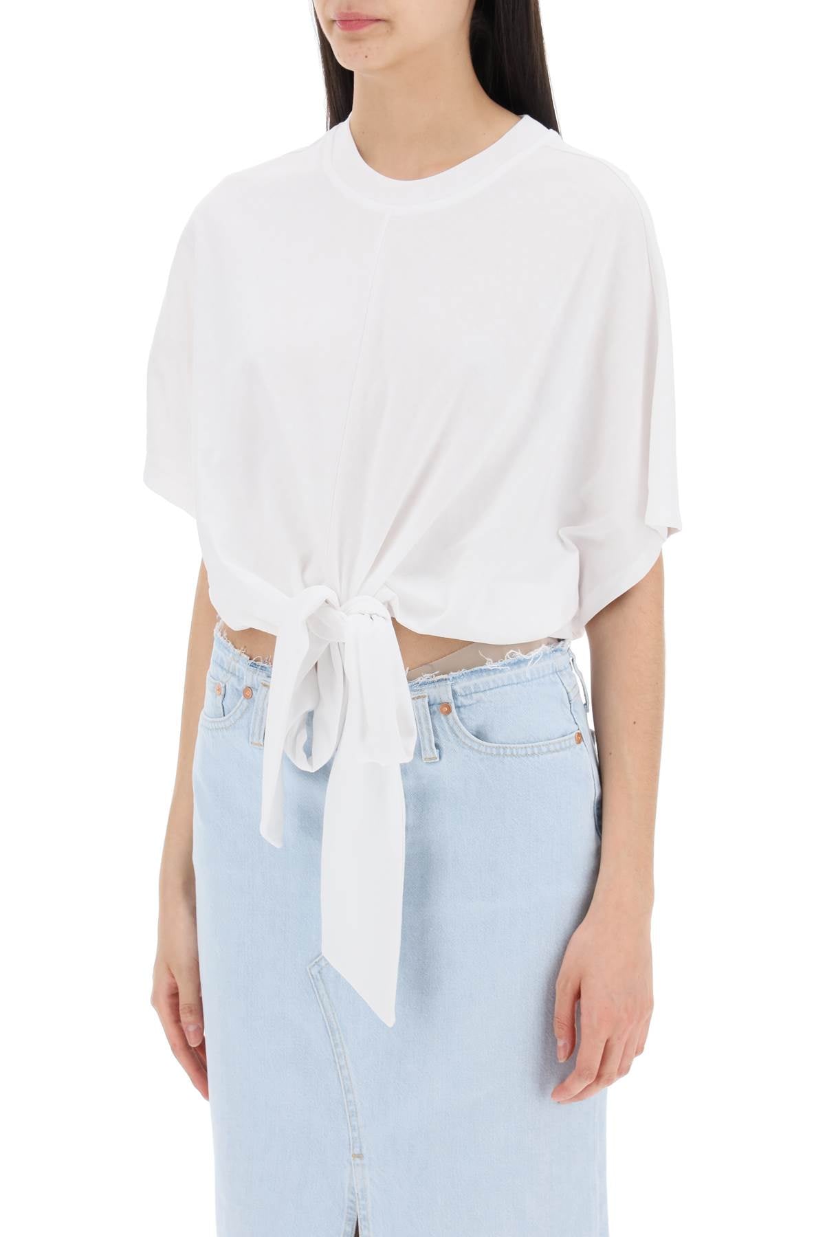 Closed T Shirt With Knot Detail   White