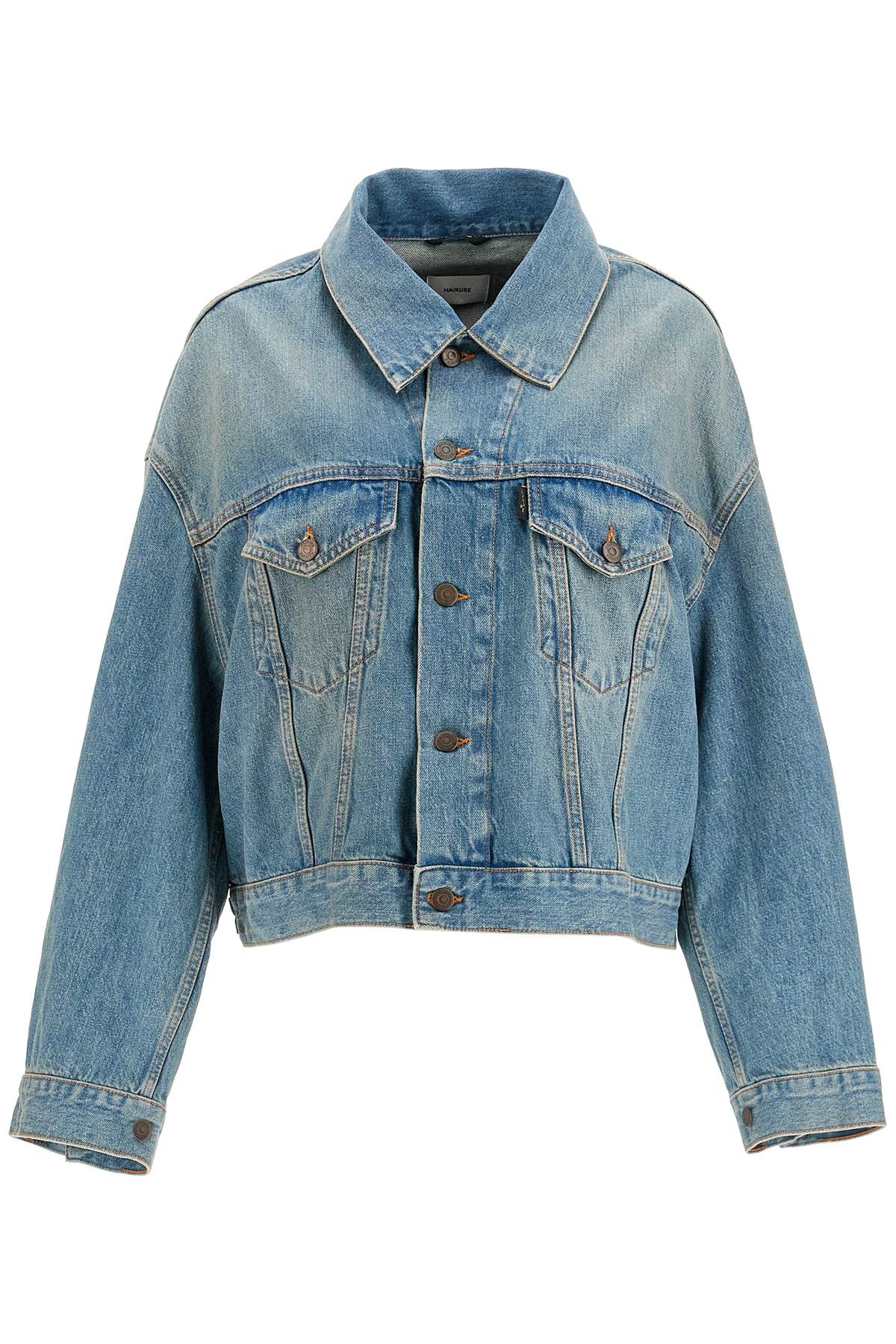 Haikure Denim Boxy Jacket With Spencer   Blue