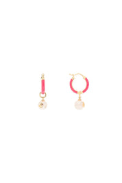 Jimmy Choo Hoop Earrings With Pearls   White