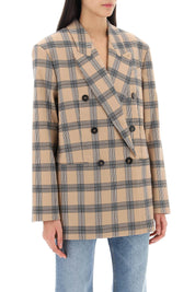 Zimmermann Oversized Luminosity Jacket With Check Motif   Beige