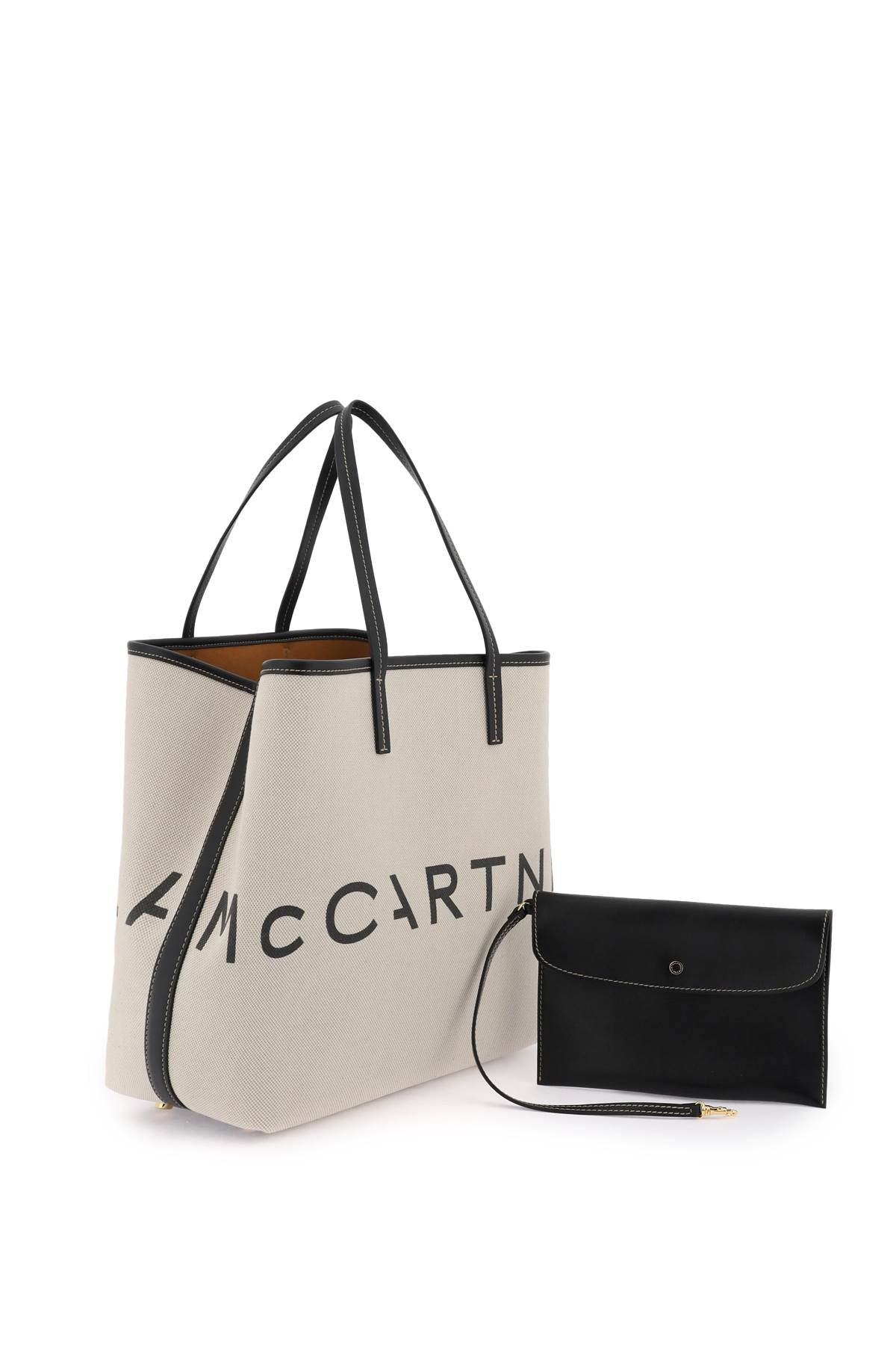 Stella Mc Cartney Organic Cotton Canvas Tote Bag   Beige