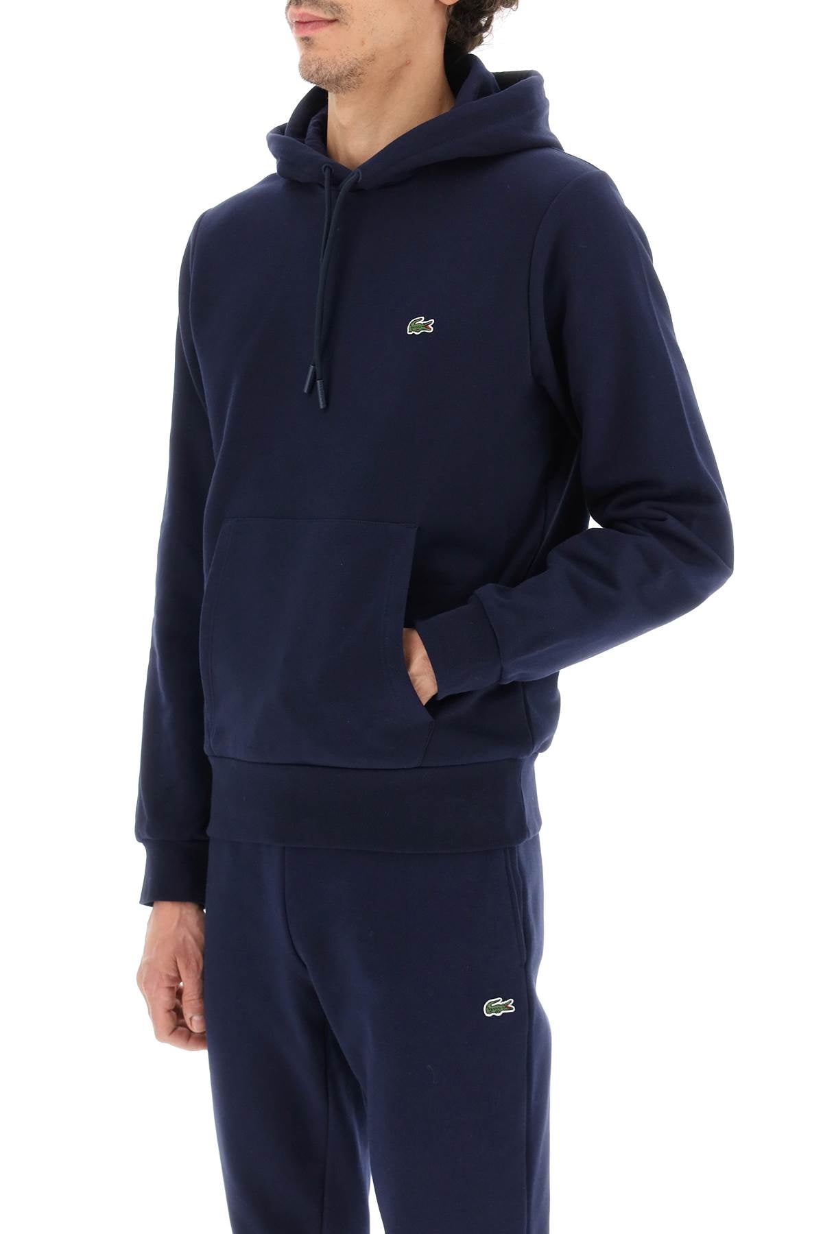 Lacoste Hoodie With Logo Patch   Blue