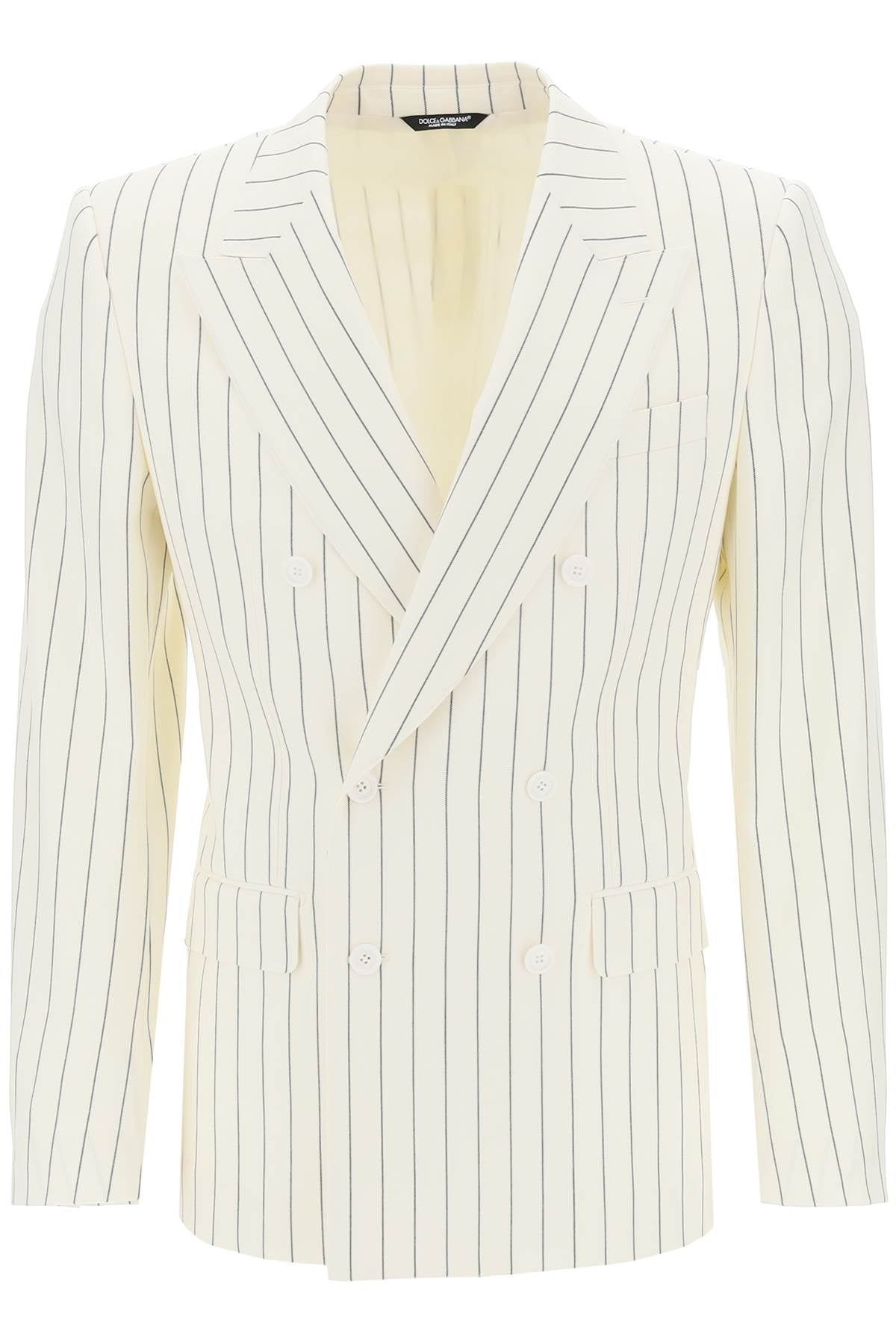 Dolce & Gabbana Double Breasted Pinstripe   White