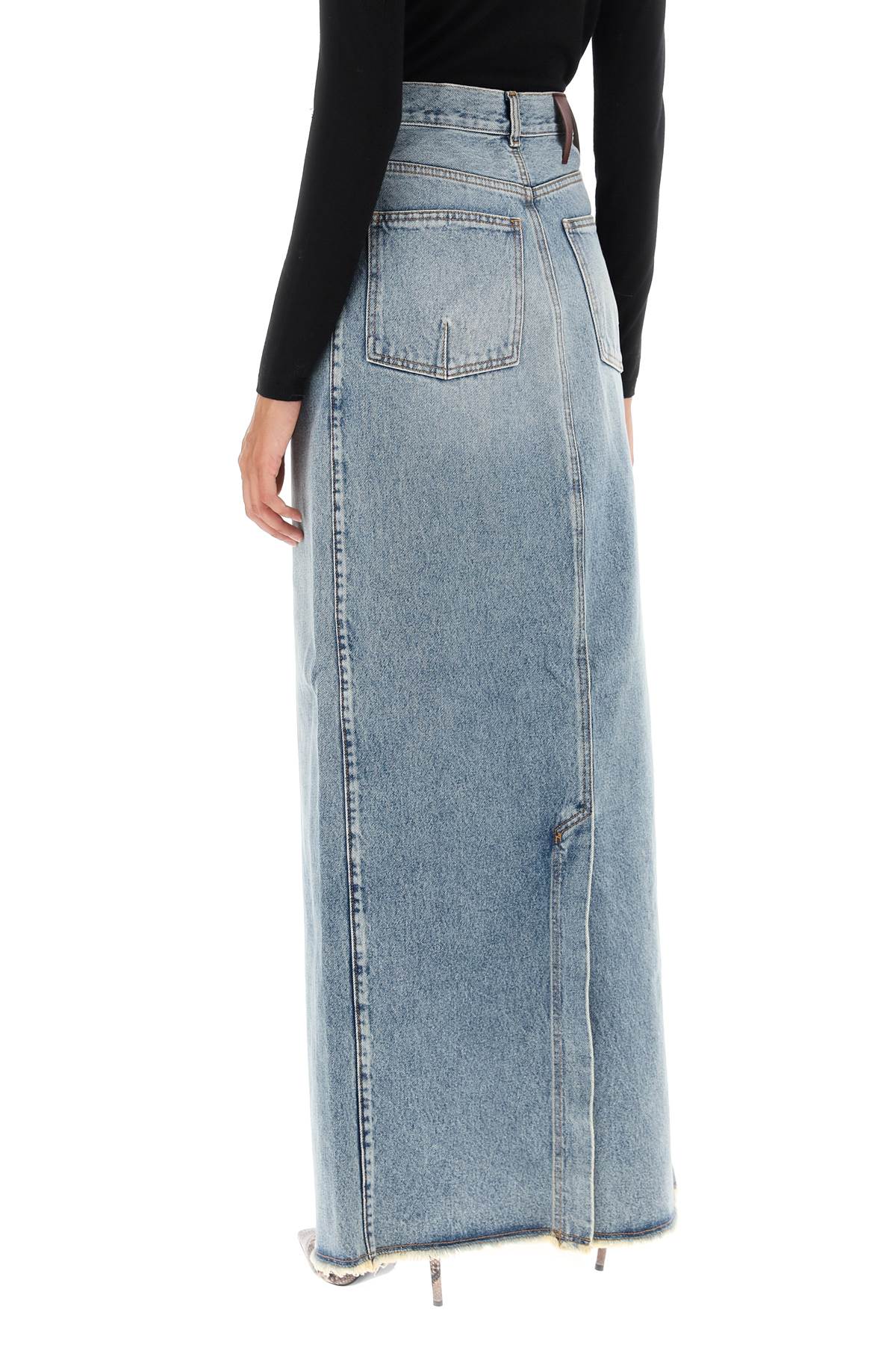 Darkpark Emma Denim Column Skirt   Light Blue