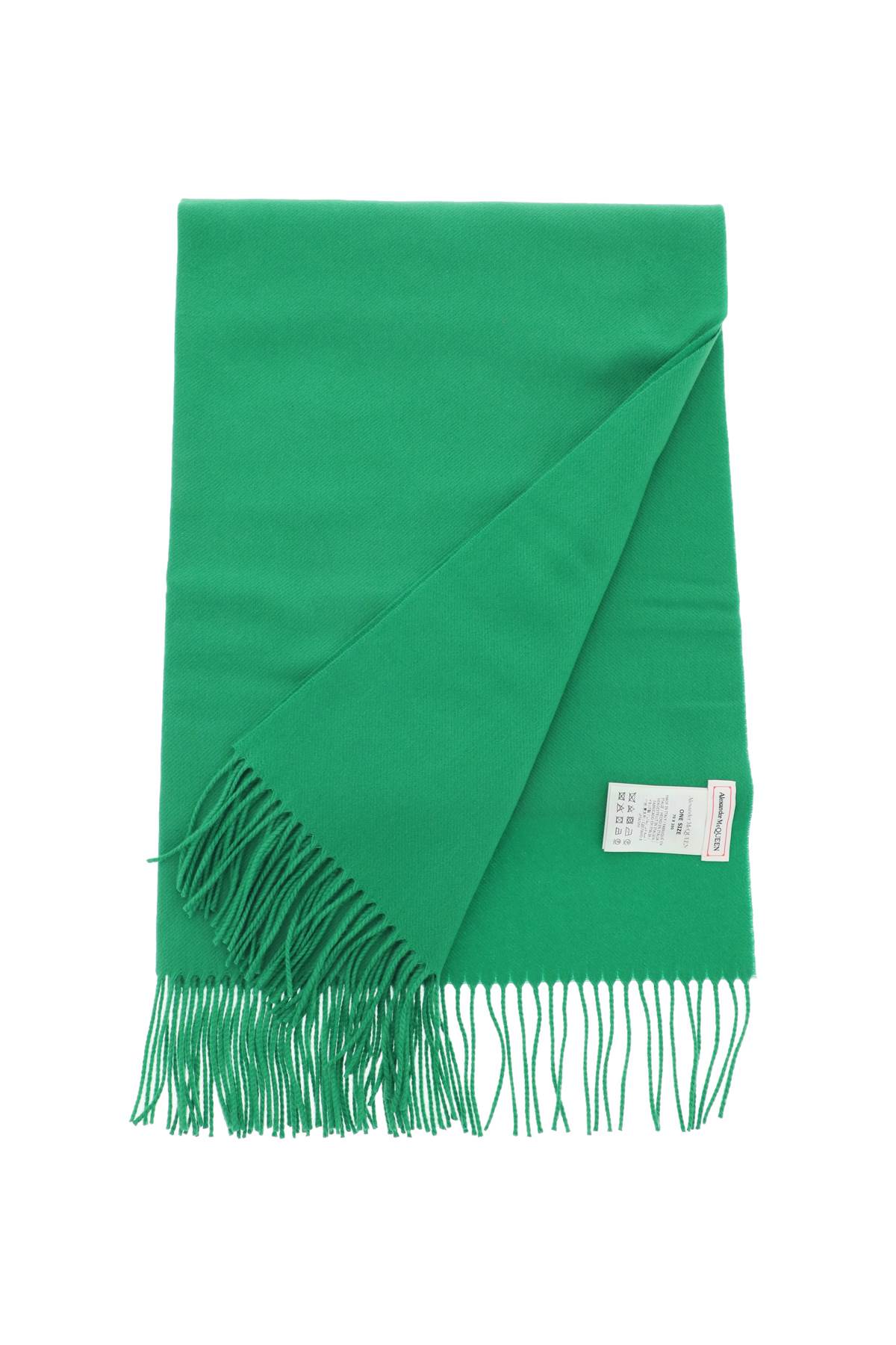 Alexander Mcqueen Cashmere Scarf With Embroidery   Green