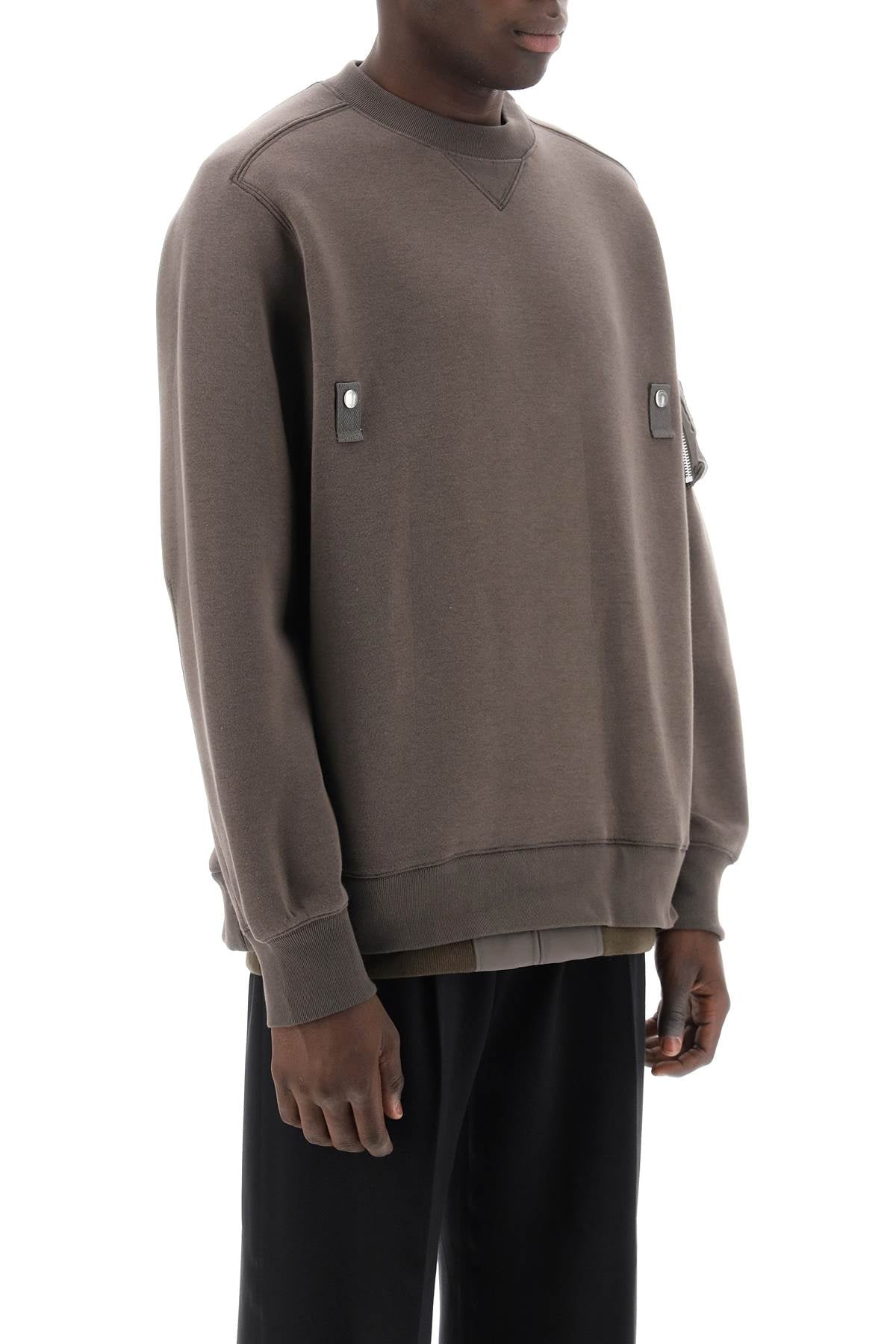 Sacai Double Hem Sweatshirt   Grey