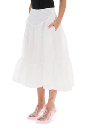 Simone Rocha Cloqué Yoke Skirt   White