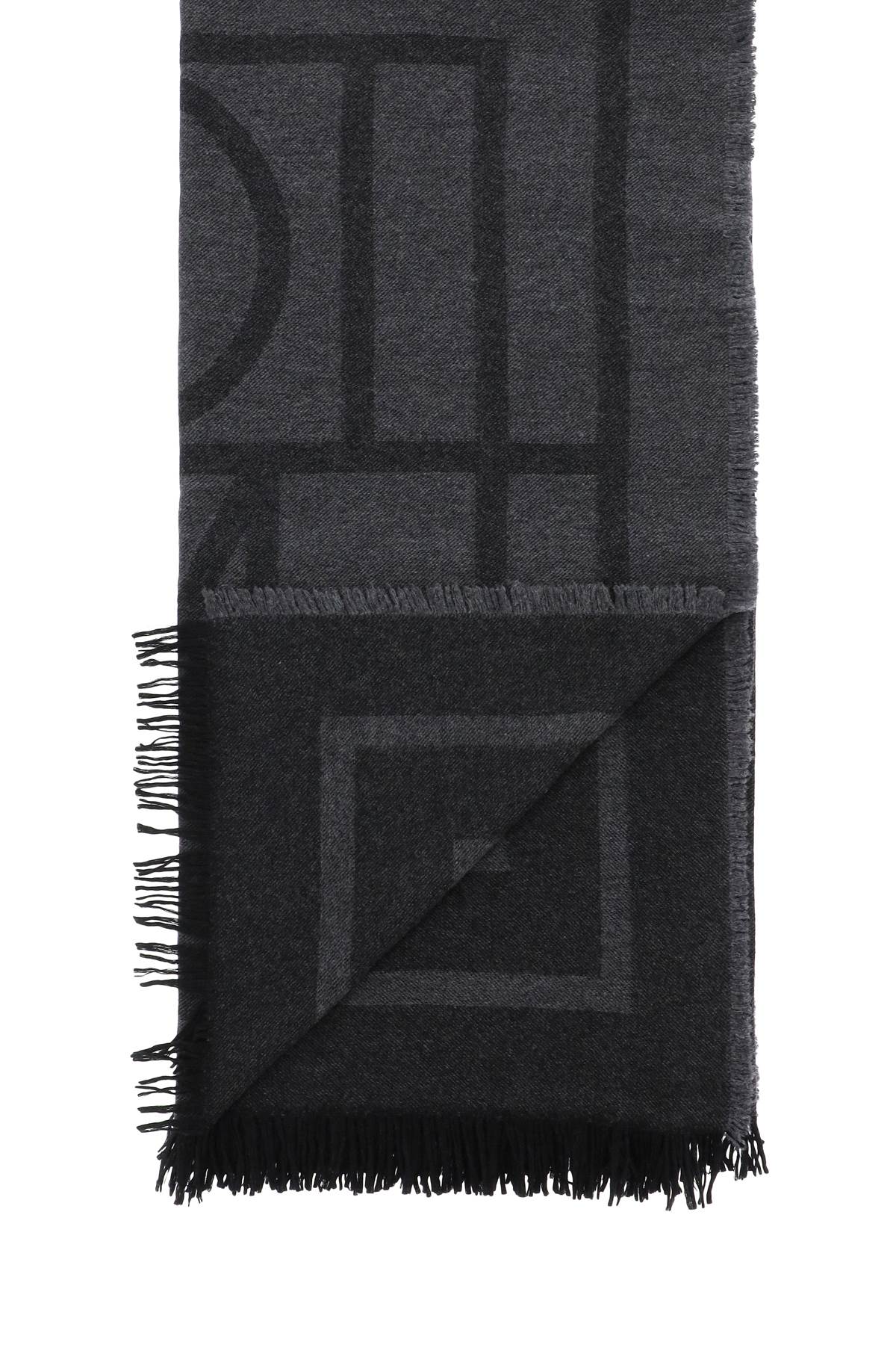 Toteme Cashmere Blend Monogram Scarf   Grey