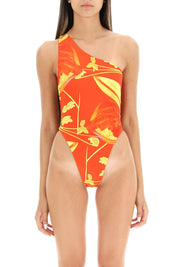 Louisa Ballou Plunge One Piece Swimsuit   Red