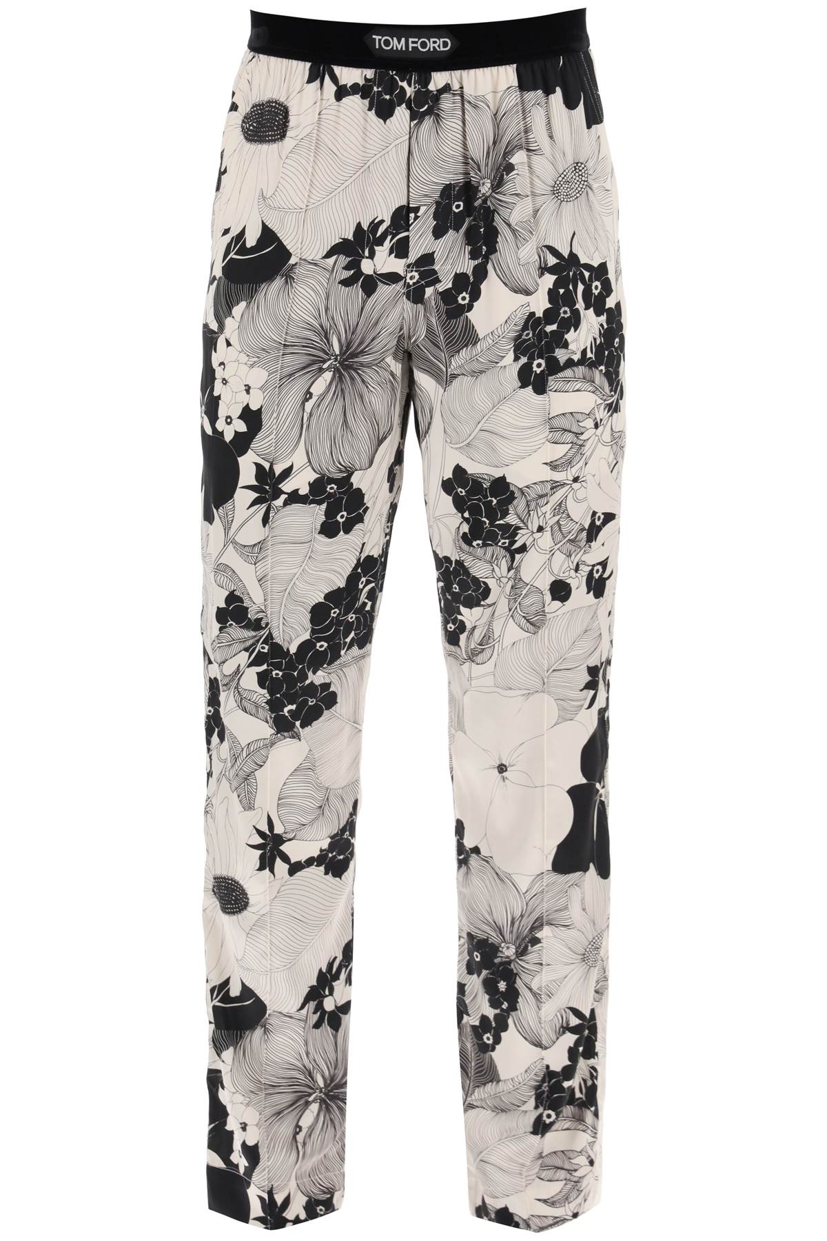 Tom Ford Pajama Pants In Floral Silk   Neutral