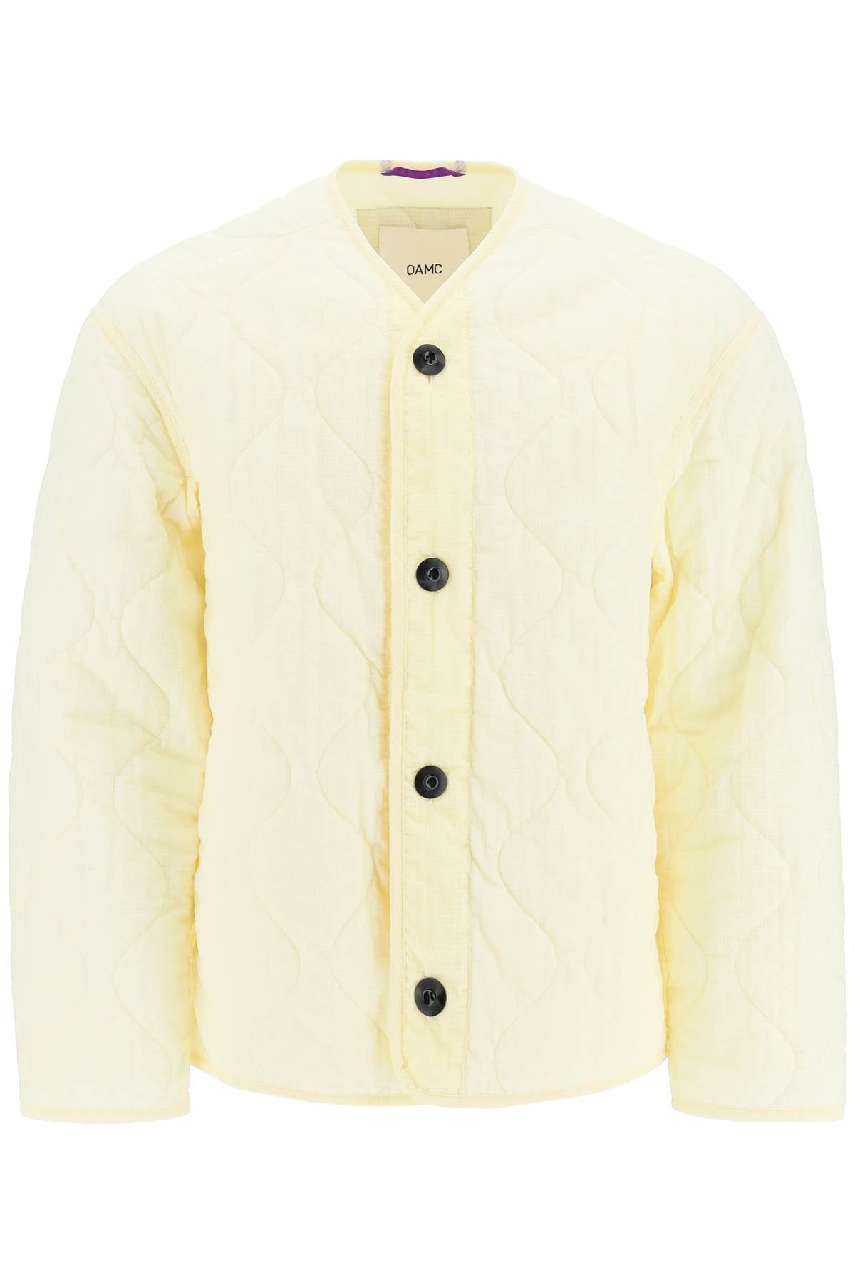 Oamc 'Combat Liner' Quilted Ripstop Jacket   White