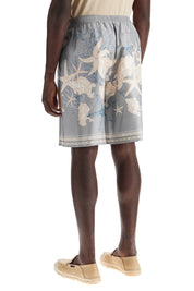 Versace Baroque Silk Bermuda Set   Grey