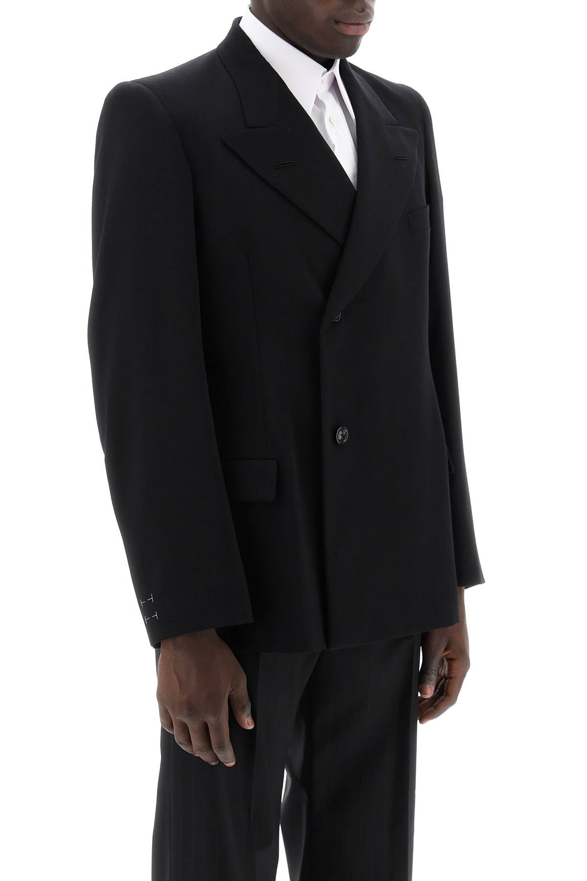 Maison Margiela Double Breasted Wool Jacket   Black