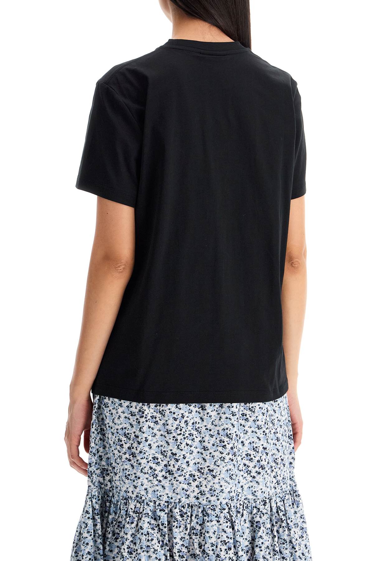 Ganni Printed Relaxed Fit T Shirt   Black