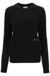 Ganni Brushed Alpaca And Wool Sweater   Black