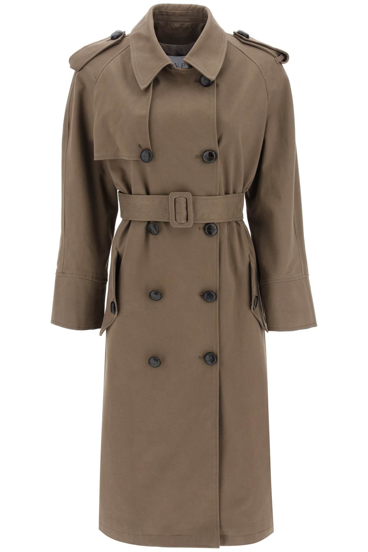 Mvp Wardrobe 'Bigli' Cotton Double Breasted Trench Coat   Khaki