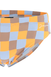 Jacquemus 'Orange Damier' Swim Briefs   Multicolor