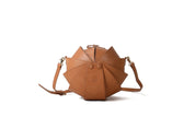 Small Round Beetle Bag | Red Leather Crossbody