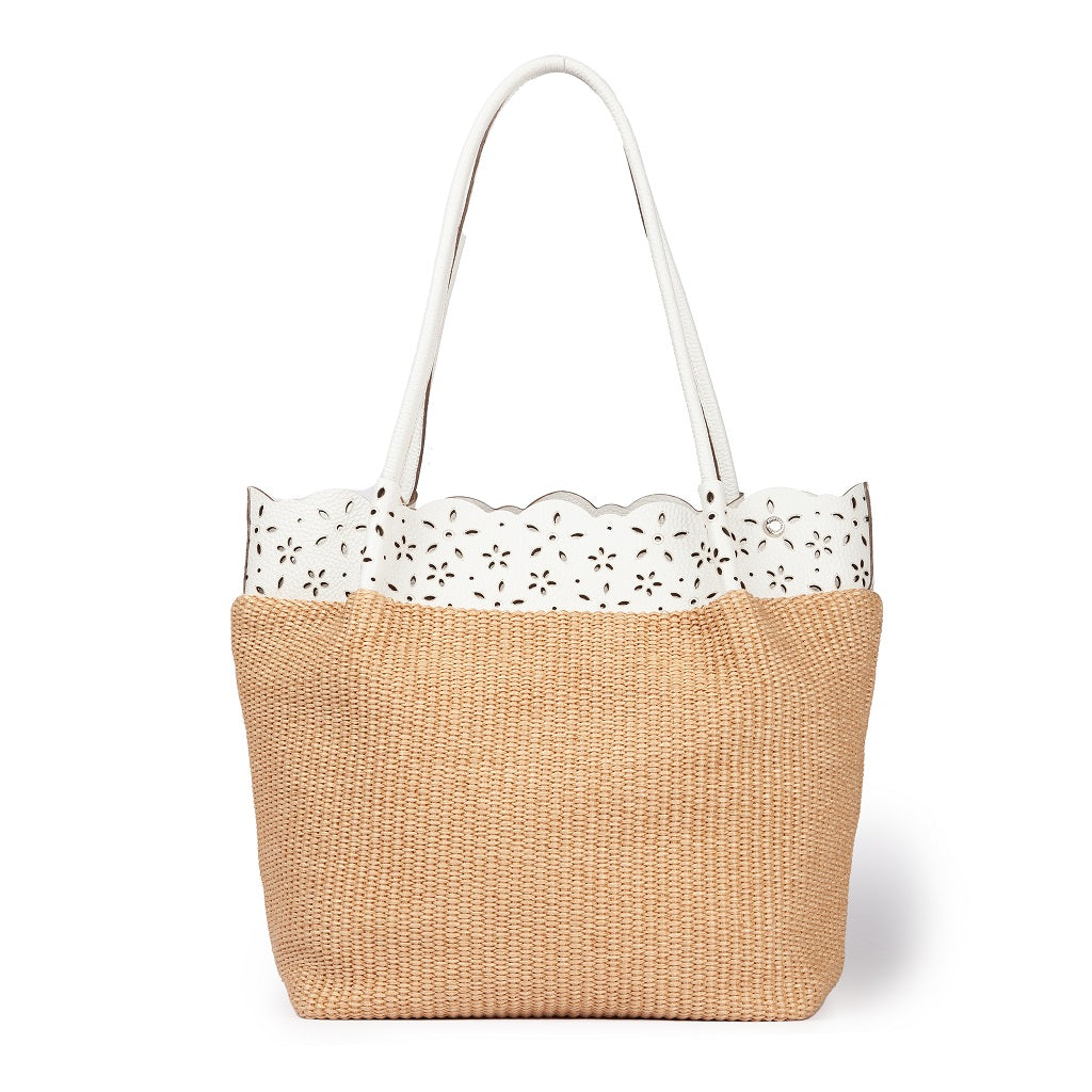 Diletta Laser-Cut Leather Flounce Tote by Roberta Gandolfi