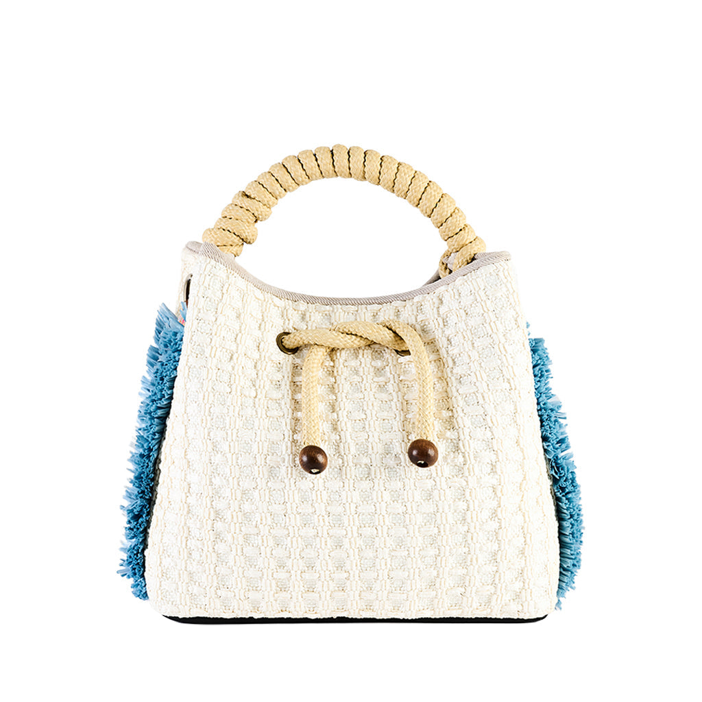 Tuscany Woven Raffia Fringe Handbag by ViaMailBag